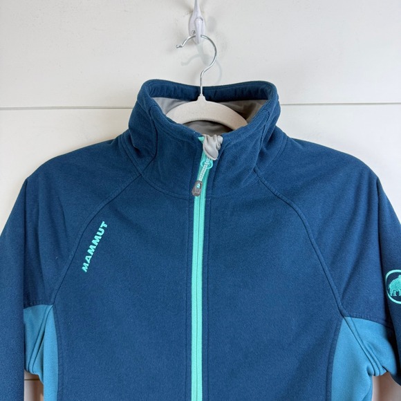 Mammut THREE SISTERS Fleece Jacket Blue Teal Full Zip Outdoor Hiking Women SMALL - Picture 4 of 10